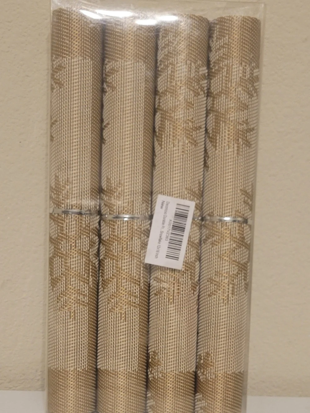 Gold Decorative Holiday Placemats - Set of 4
